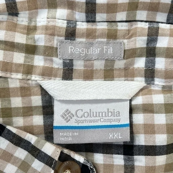 NWOT Columbia Men’s Brown and Black Short Sleeve Button Down Shirt Size XXL - Picture 4 of 13